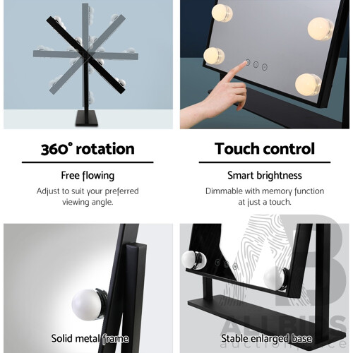 LED Standing Makeup Mirror - Black