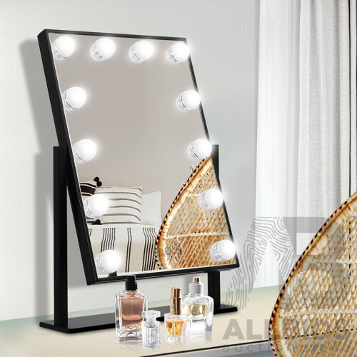 LED Standing Makeup Mirror - Black
