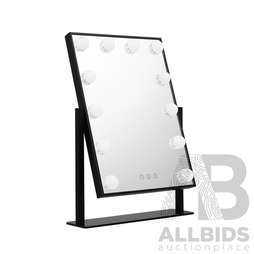 LED Standing Makeup Mirror - Black