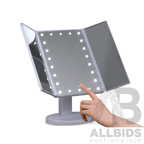 LED  Tri-Fold Make Up Mirror