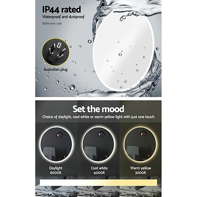 60CM LED Wall Mirror Bathroom Light Decorative Round Large Mirrors - Brand New - Free Shipping