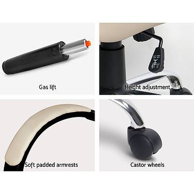 Executive PU Leather Office Computer Chair - Beige