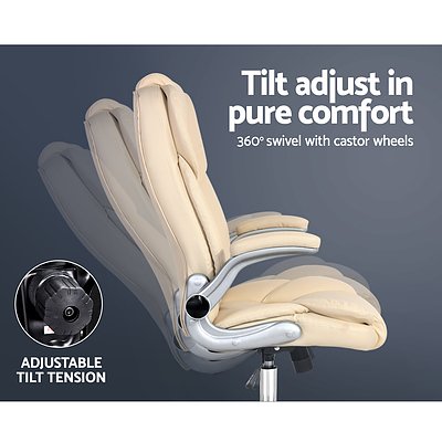 PU Leather Executive Office Chair - Beige - Brand New - Free Shipping