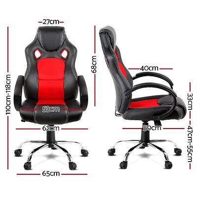 Racing Style PU Leather Office Chair - Red - Free Shipping - Brand New - Free Shipping
