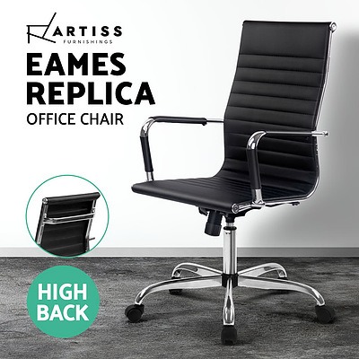 Eames Replica Office Chair Executive High Back Seating PU Leather Black - Brand New - Free Shipping