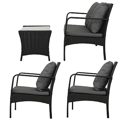 Outdoor Furniture Lounge Table Chairs Garden Patio Wicker Sofa Set