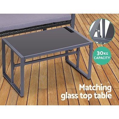 4PC Outdoor Furniture Patio Table Chair Black