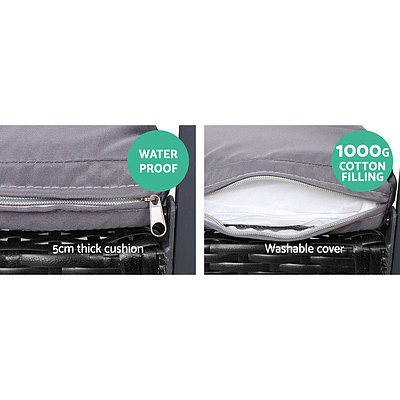 4PC Outdoor Furniture Patio Table Chair Black