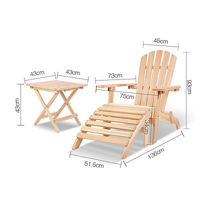 5 Piece Wooden Table and Chair Lounge Set - Natural Wood - Free Shipping