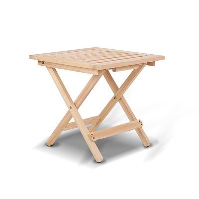 5 Piece Wooden Table and Chair Lounge Set - Natural Wood - Free Shipping