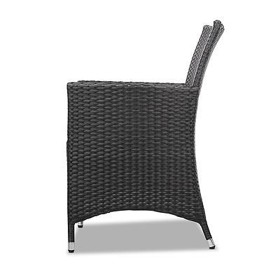 3 Piece Wicker Outdoor Furniture Set - Black - Brand New - Free Shipping