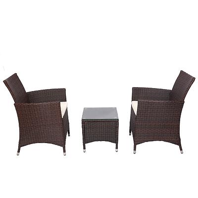 3-piece Outdoor Chair and Table Set Brown - Brand New - Free Shipping