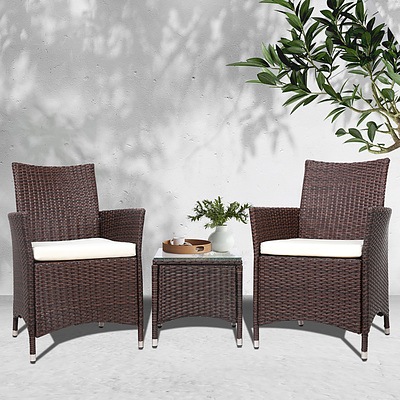 3-piece Outdoor Chair and Table Set Brown - Brand New - Free Shipping