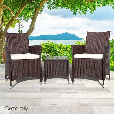 3-piece Outdoor Chair and Table Set Brown - Brand New - Free Shipping