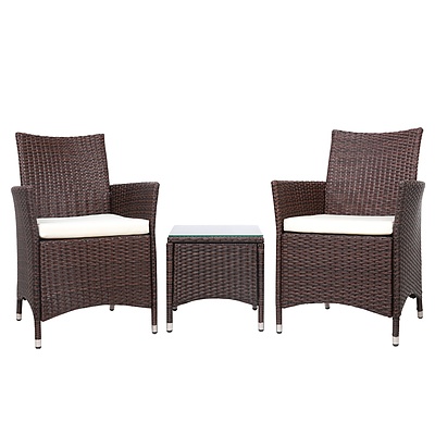 3-piece Outdoor Chair and Table Set Brown - Brand New - Free Shipping