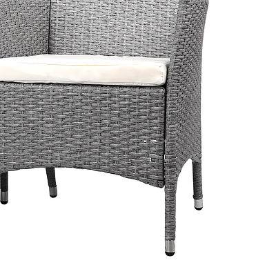 3-piece Outdoor Chair and Table Set Grey - Free Shipping