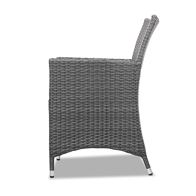 3-piece Outdoor Chair and Table Set Grey - Free Shipping