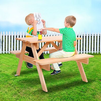 Kids Wooden Picnic Bench Set - Brand New - Free Shipping