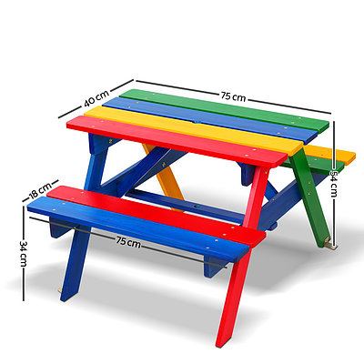 Kids Wooden Picnic Table Set with Umbrella - Brand New - Free Shipping
