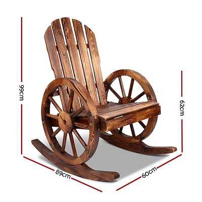 Wagon Wheels Rocking Chair - Brown - Brand New - Free Shipping