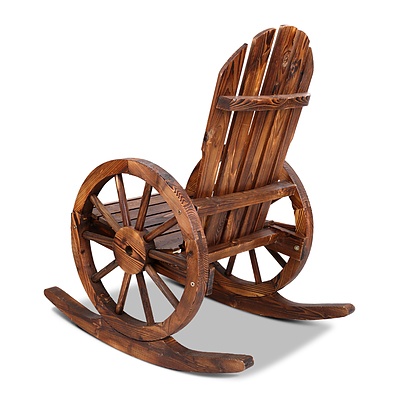 Wagon Wheels Rocking Chair - Brown - Brand New - Free Shipping