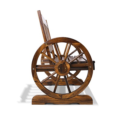 Wooden Wagon Wheel Chair  - Brand New - Free Shipping