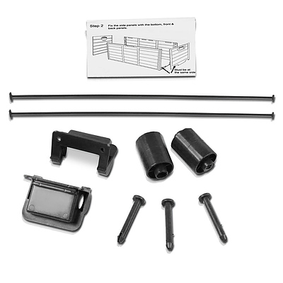 290L Plastic Outdoor Storage Box Container Weatherproof Black - Free Shipping