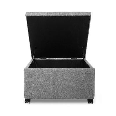 Storage Ottoman Blanket Box Linen Foot Stool Chest Couch Bench Toy Grey - Brand New - Free Shipping
