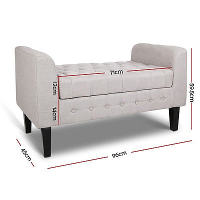 Fabric Storage Ottoman - Beige - Brand New - Free Shipping