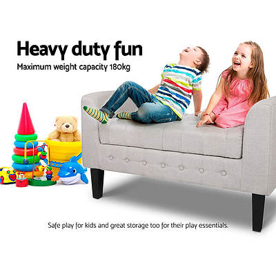 Fabric Storage Ottoman - Beige - Brand New - Free Shipping