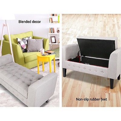 Fabric Storage Ottoman - Beige - Brand New - Free Shipping