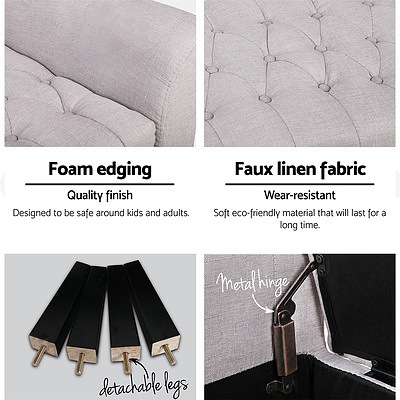 Fabric Storage Ottoman - Beige - Brand New - Free Shipping