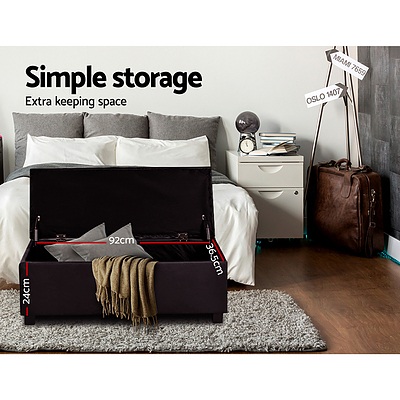 Artiss PU Leather Storage Ottoman - Brown