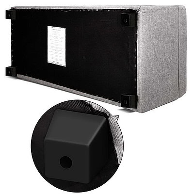 Large Fabric Storage Ottoman - Light Grey - Brand New - Free Shipping