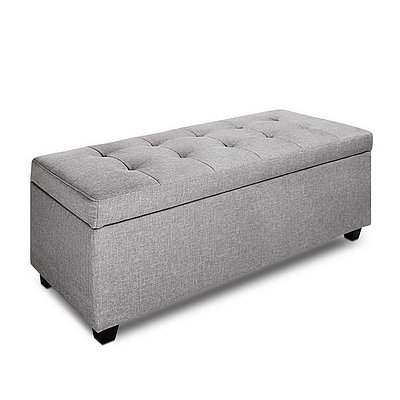 Large Fabric Storage Ottoman - Light Grey - Brand New - Free Shipping