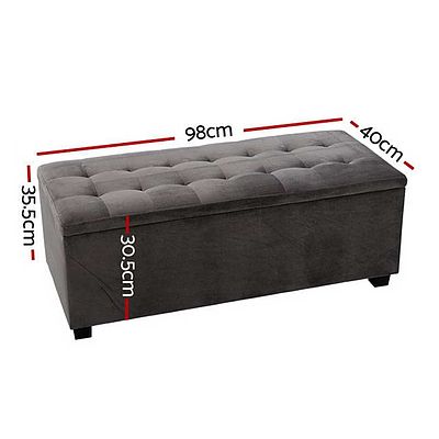 Storage Ottoman Blanket Box Foot Stool Velvet Chest Toy Large Rest Couch - Brand New - Free Shipping