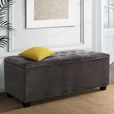 Storage Ottoman Blanket Box Foot Stool Velvet Chest Toy Large Rest Couch - Brand New - Free Shipping