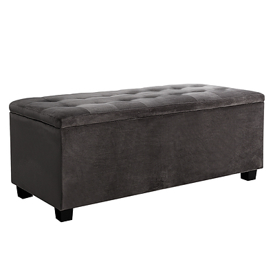 Storage Ottoman Blanket Box Foot Stool Velvet Chest Toy Large Rest Couch - Brand New - Free Shipping