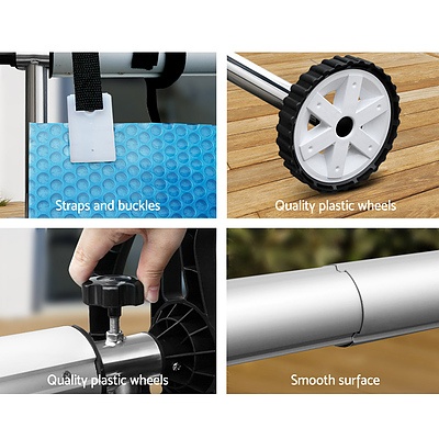 Swimming Pool Cover Roller Reel Adjustable Solar Thermal Blanket Blue - Brand New - Free Shipping