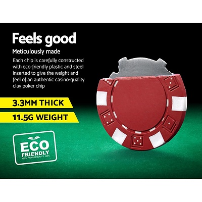 Poker Chip Set 1000PC Chips TEXAS HOLD'EM Casino Gambling Dice Cards