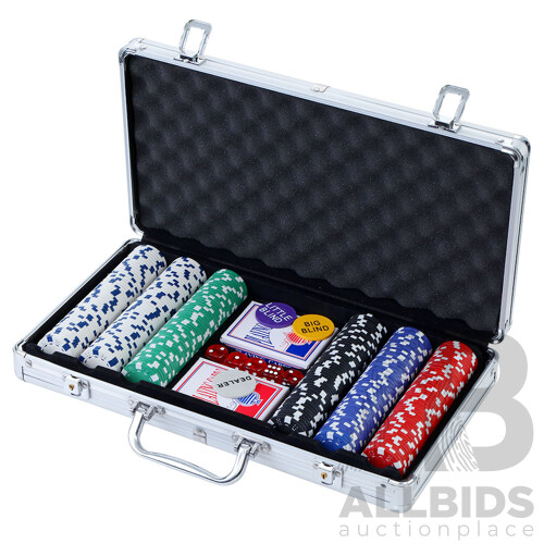 Poker Chip Set 300PC Chips TEXAS HOLD'EM Casino Gambling Dice Cards - Brand New - Free Shipping