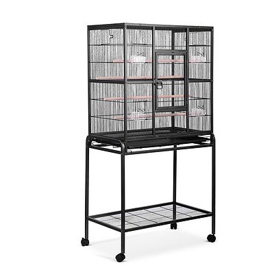 Pet Parrot Aviary Bird Cage with Wheels Stand 160cm Black - Brand New - Free Shipping
