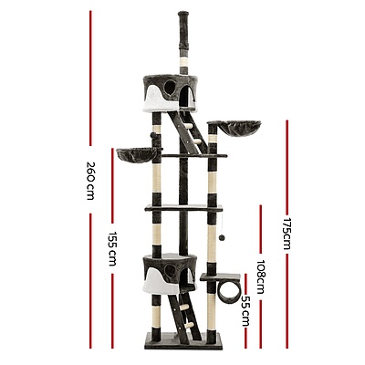 260cm Multi Level Cat Scratching Post - Grey - Brand New - Free Shipping