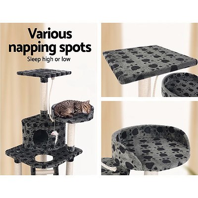 Cat Tree Trees Scratching Post Scratcher Tower Condo House Furniture Wood Grey - Brand New - Free Shipping