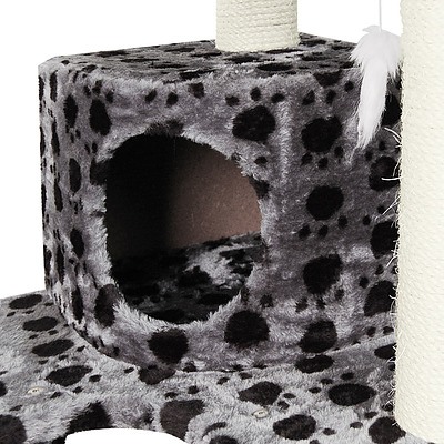 Cat Tree Trees Scratching Post Scratcher Tower Condo House Furniture Wood Grey - Brand New - Free Shipping