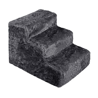 3 Step Dog Ladder Ramp with Washable Cover Grey - Free Shipping