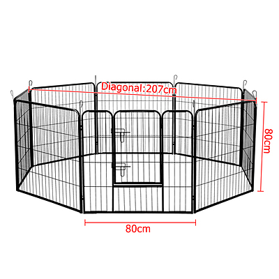 32 Inch 8 Panel Portable Pet Exercise Playpen - Free Shipping