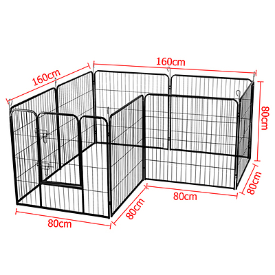 32 Inch 8 Panel Portable Pet Exercise Playpen - Free Shipping