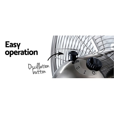 Metal Pedestal Fan Vintage Portable Fans Oscillating Tilt Chrome 3 Speed Black