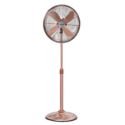 Metal Pedestal Fan Vintage Portable Fans Oscillating Tilt Chrome 3 Speed Copper